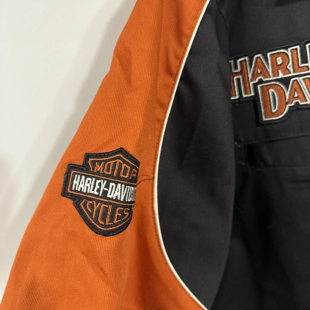 Harley Davidson short sleeve button shirt L Big Logo Back Hit Bikers Bash 2007